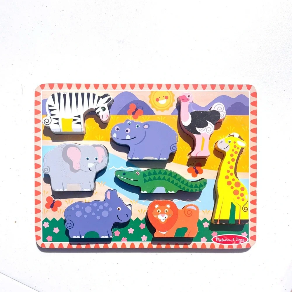 Melissa & Doug Safari Wooden Chunky Puzzle Kids One Size Multicolor Animals